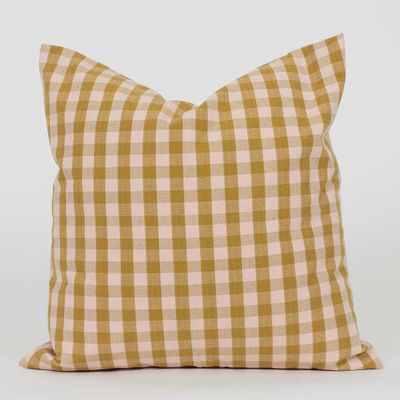 A WORLD OF CRAFT Kussenhoes Maria roze/mosterd 40x40cm