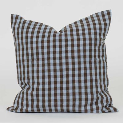 A WORLD OF CRAFT Kussenhoes Maria blue/brown 40x40cm