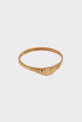 XZOTA Ring stripe square Brass, Maat: 56