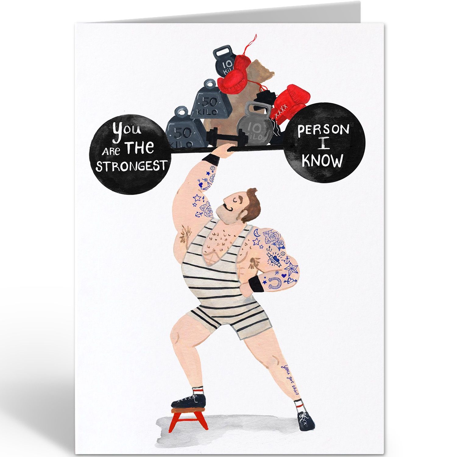 Postcard Strong Man