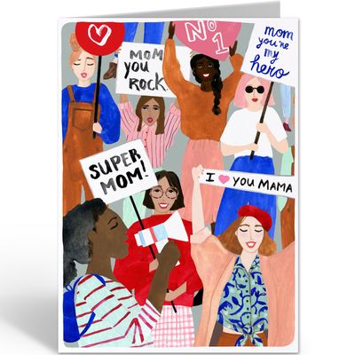 Postcard Super mom