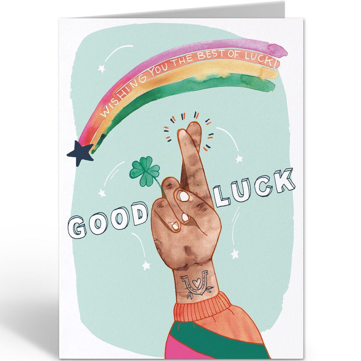 Postcard Good luck finger