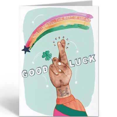 Postcard Good luck finger