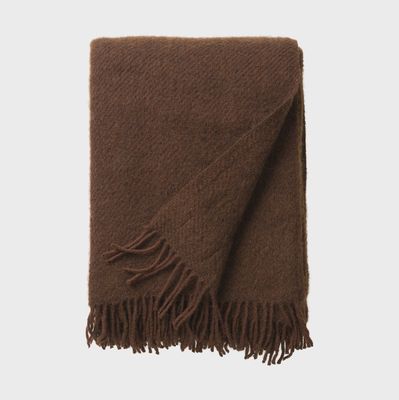 KLIPPAN plaid Gotland natural walnut