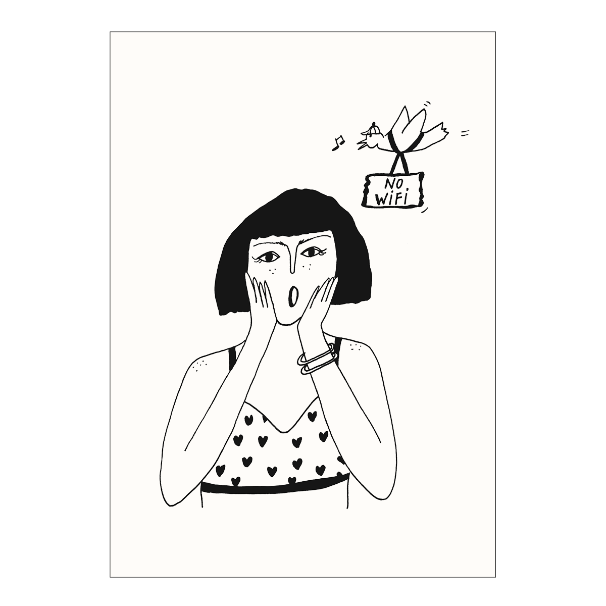 HELEN B postcard No Wifi Drama