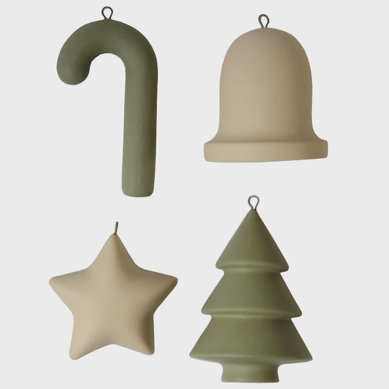 Kerst hangers keramiek set