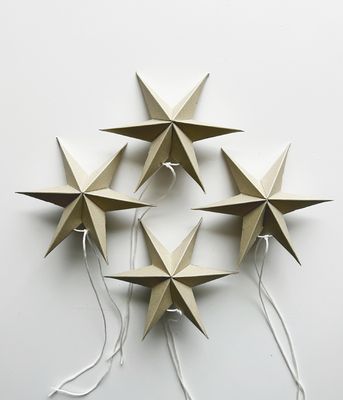 Mini Paper Star warm gray 2 stuks