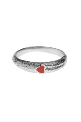 XZOTA Ring Red Resin heart zilver