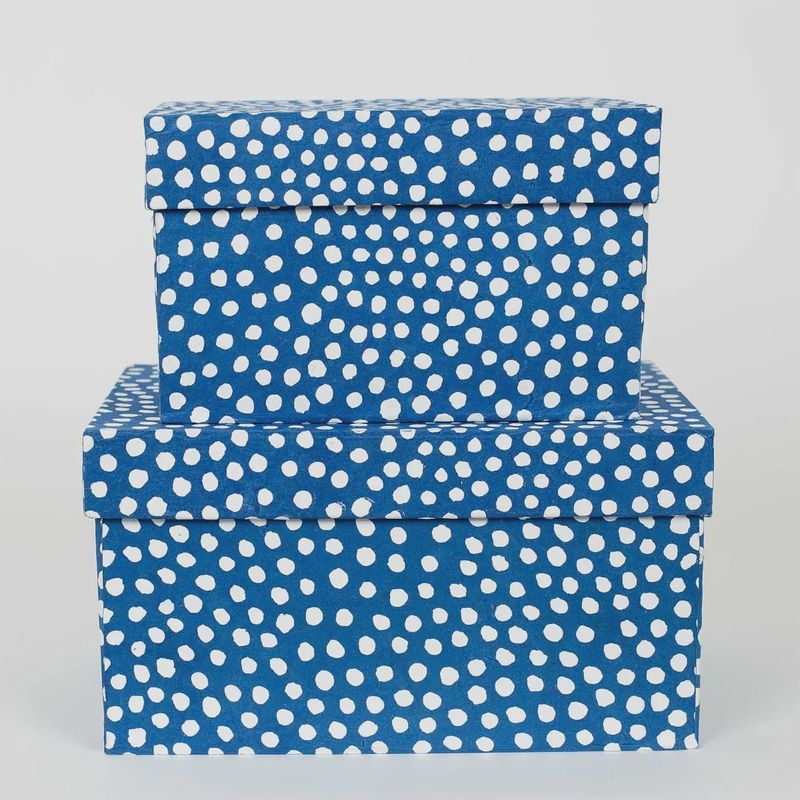 A WORLD OF CRAFT box Dotted blauw/wit set van 2