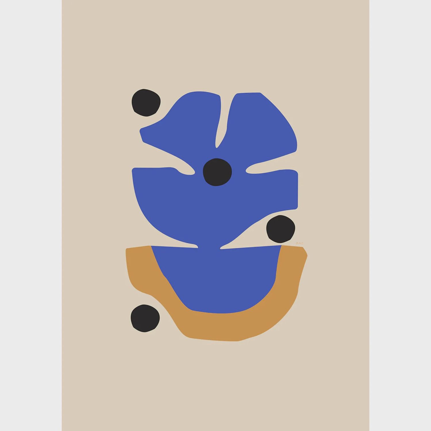 PAPER COLLECTIVE Poster Flor Azul 50X70cm