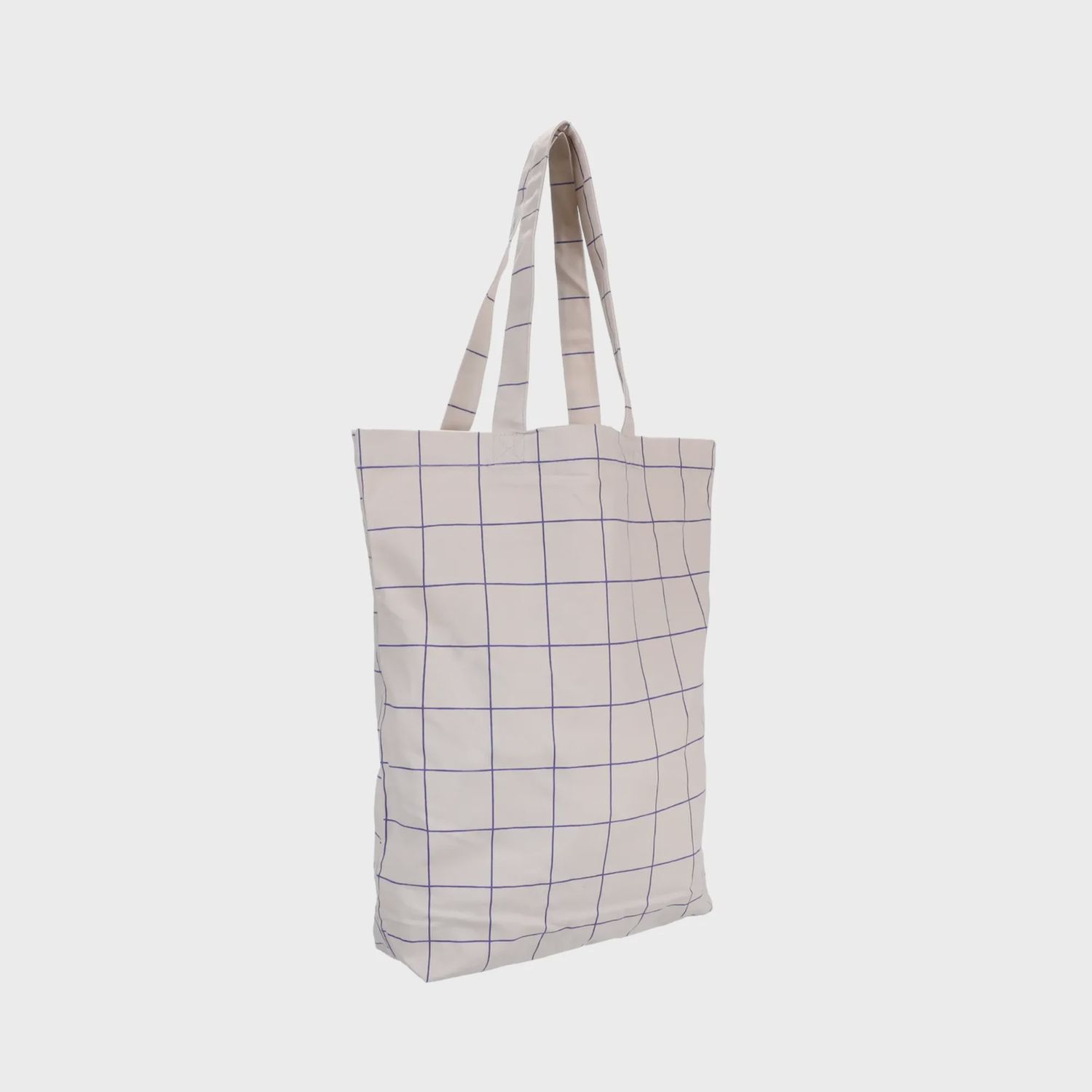 Shopper katoen Grid athletic latte