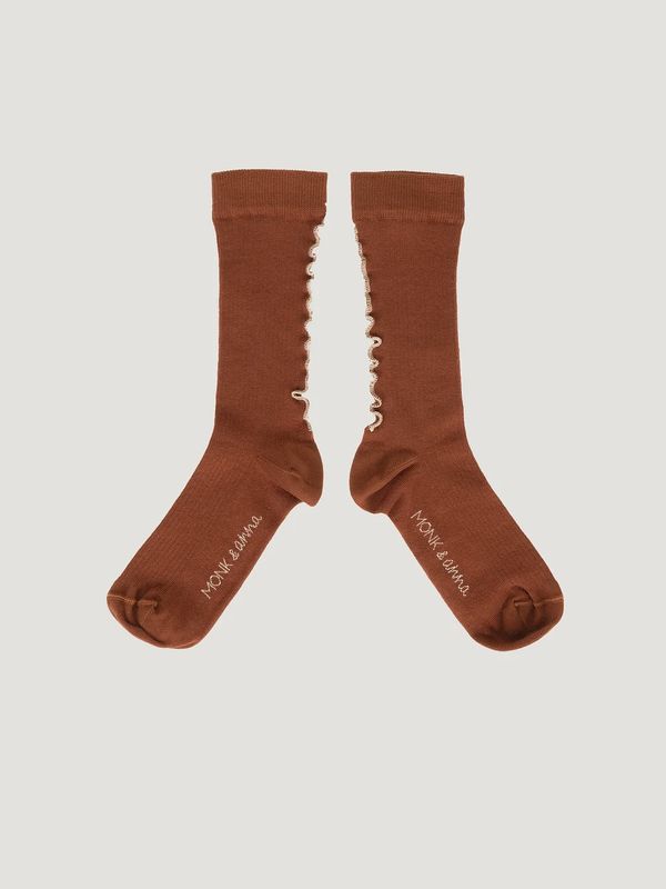 MONK &amp; ANNA Sokken Ruffled Carnelian