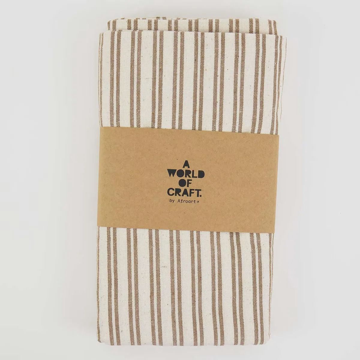 A WORLD OF CRAFT Tafelkleed off white/bruin