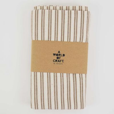 A WORLD OF CRAFT Tafelkleed off white/bruin