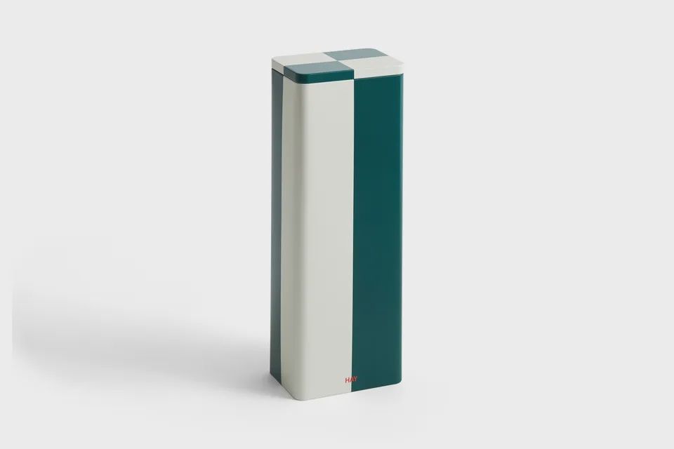 HAY Tin Container slim green and off-white