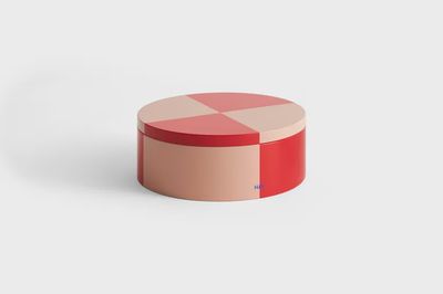 HAY Tin Container round red and soft pink