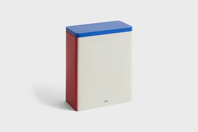 HAY Tin Container X-Large off-white, blue and red
