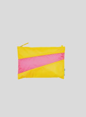 SUSAN BIJL Pouch TV yellow &amp; fluo pink medium