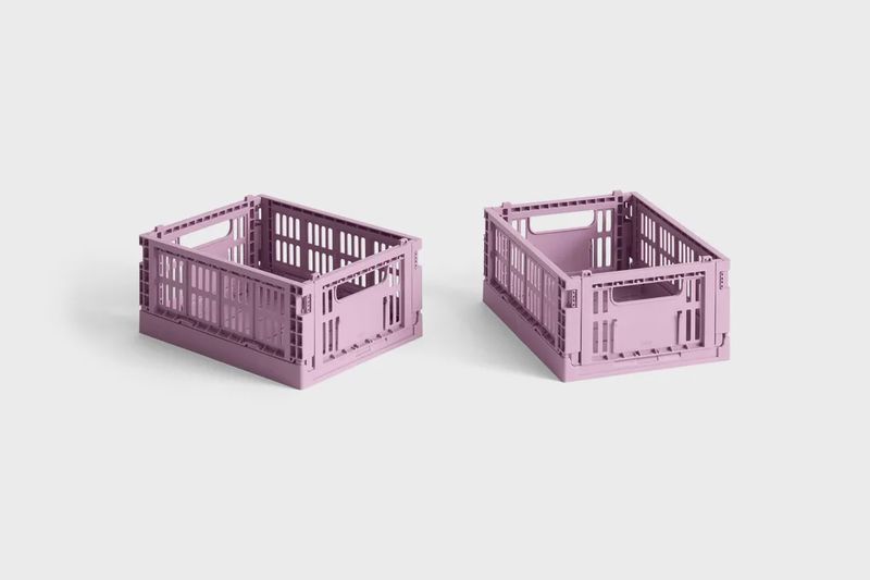 HAY Colour Crate Mini opbergkrat set van 2 Dusty Rose