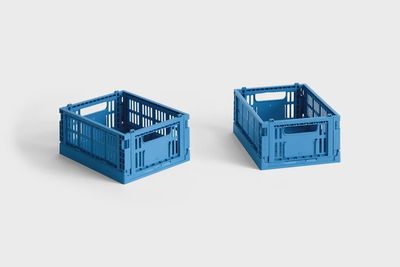 HAY Colour Crate Mini opbergkrat set van 2 Electric Blue