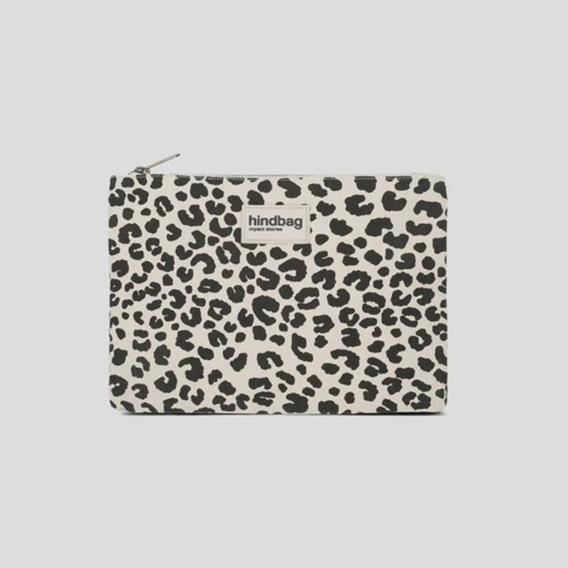 HINDBAG Ema Pouch leopard off white