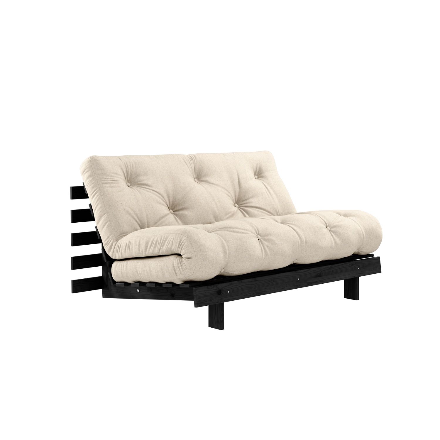 KARUP DESIGN Slaapbank ROOTS 140 black night, Kleur: 914 Linen