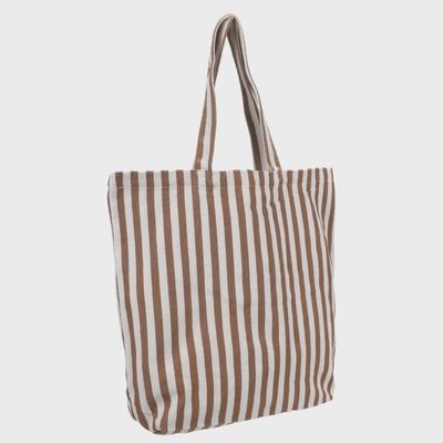 Shopper Natural Stripe dark brown