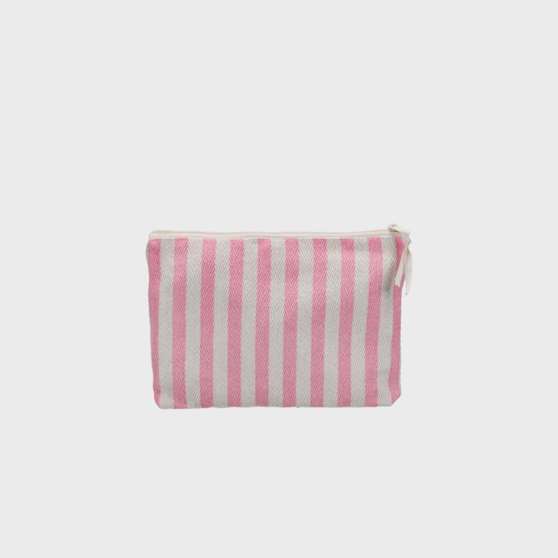 Pouch Natural Stripe light pink