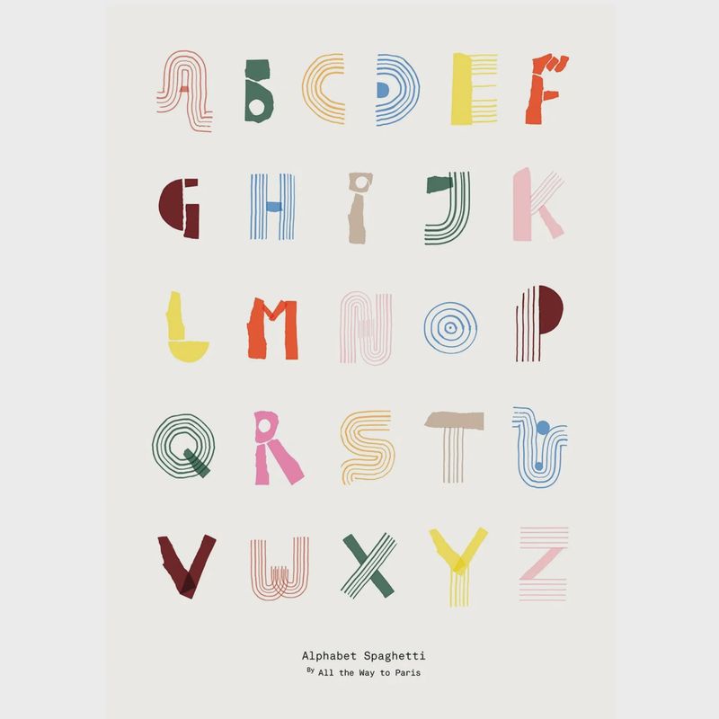 PAPER COLLECTIVE poster Alphabet Spaghetti 50X70cm