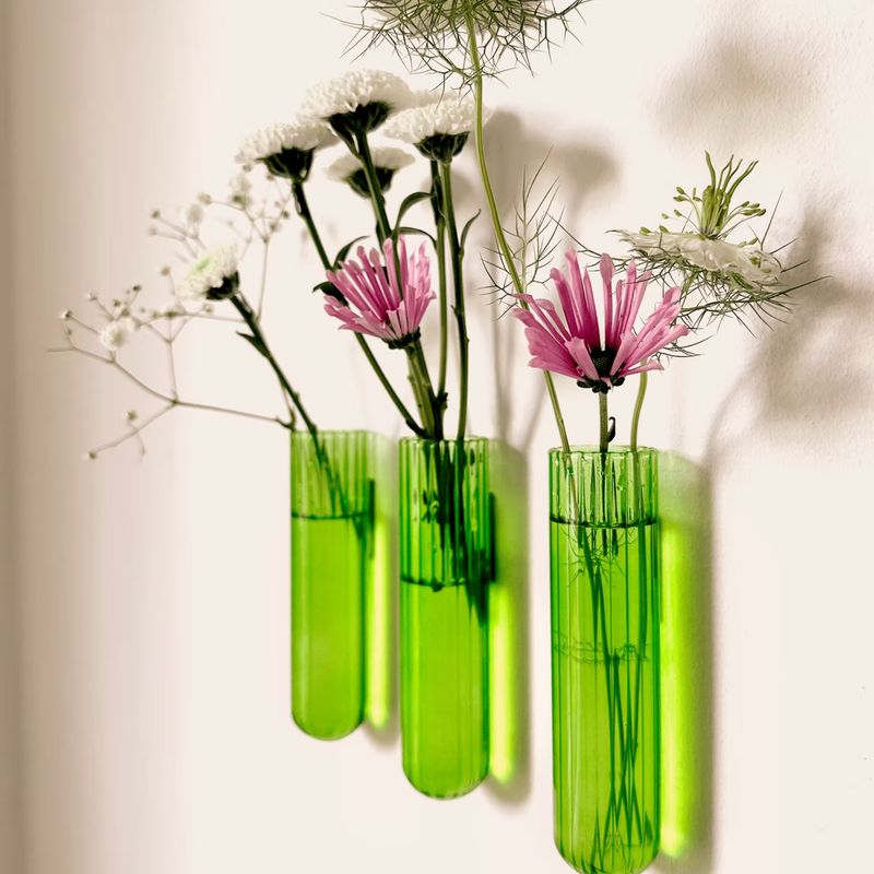 MUURBLOEMPJES magneetvaasjes XL groen 3 stuks