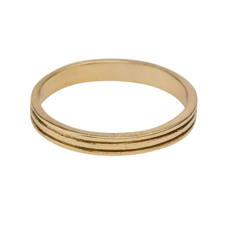 XZOTA ring Thin Stripe Band brass