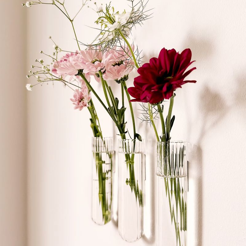 MUURBLOEMPJES magneetvaasjes XL glas 3 stuks