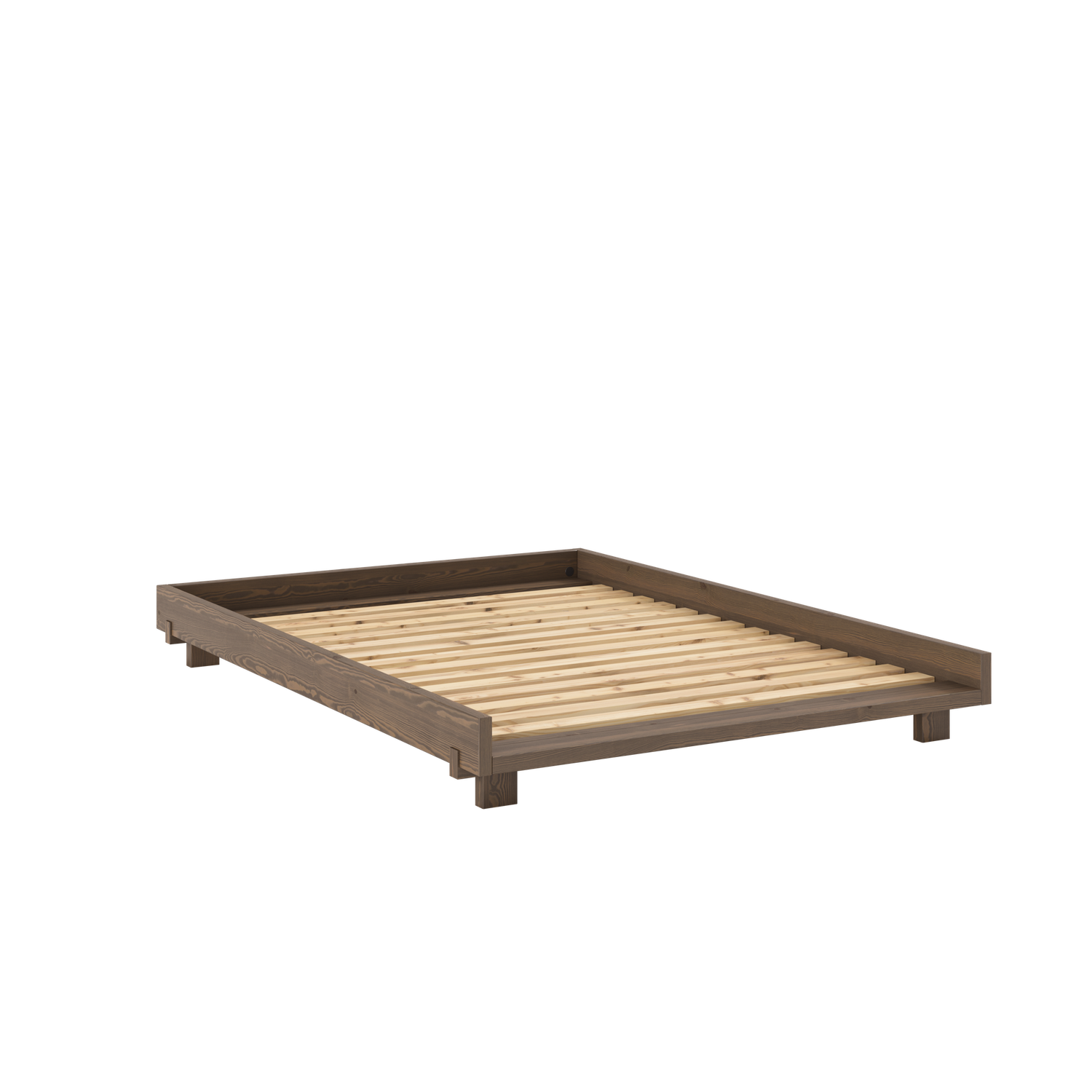 KARUP DESIGN Bed SOCIAL carob brown, Optie: Geen rugsteun en nachtkastje, Afmeting: 140 X 200 cm