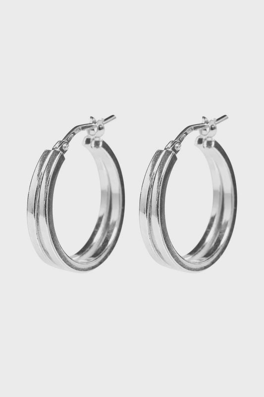 XZOTA Double Hoop oorbellen zilver