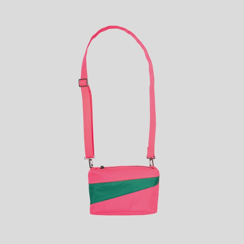 SUSAN BIJL Bum Bag fluo pink &amp; seaweed small