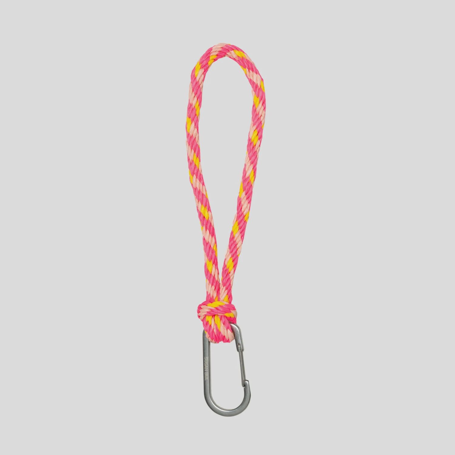 SUSAN BIJL Kumihimo Keychain tone &amp; TV yellow
