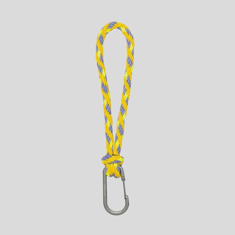 SUSAN BIJL Kumihimo Keychain treble &amp; fluo yellow