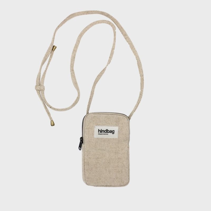 HINDBAG Bill phonepouch beige jute