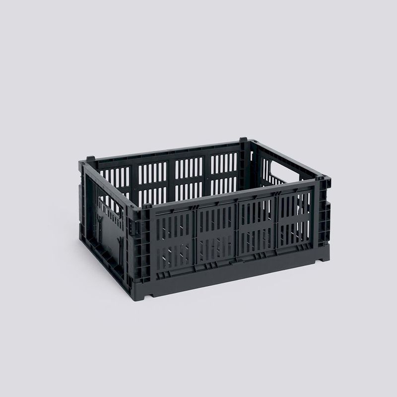 HAY Colour Crate Medium opbergkrat charcoal