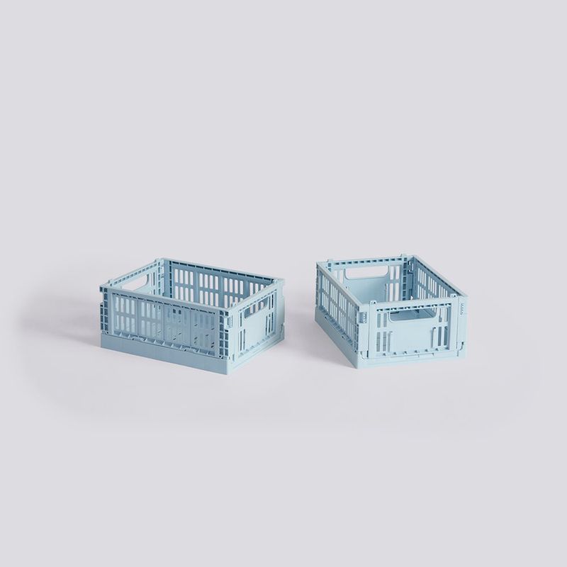 HAY Colour Crate Mini opbergkrat soft blue set van 2