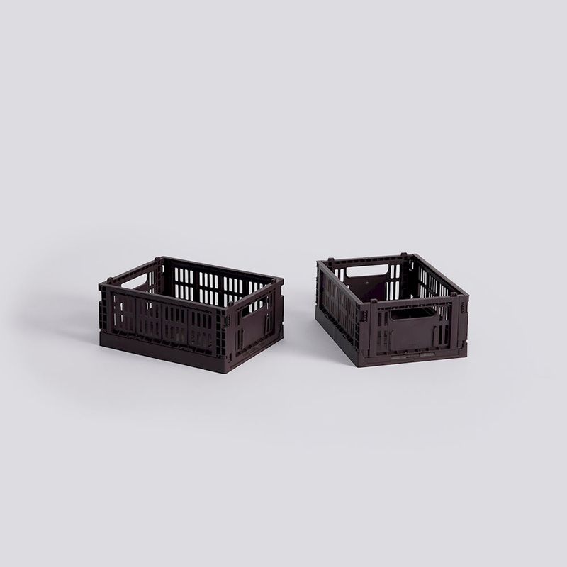 HAY Colour Crate Mini opbergkrat bordeaux set van 2