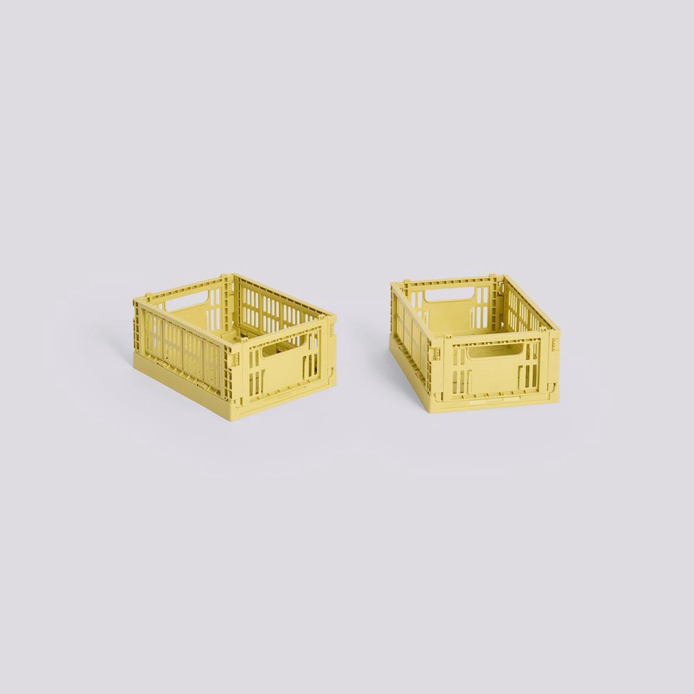 HAY Colour Crate Mini opbergkrat dusty yellow set van 2