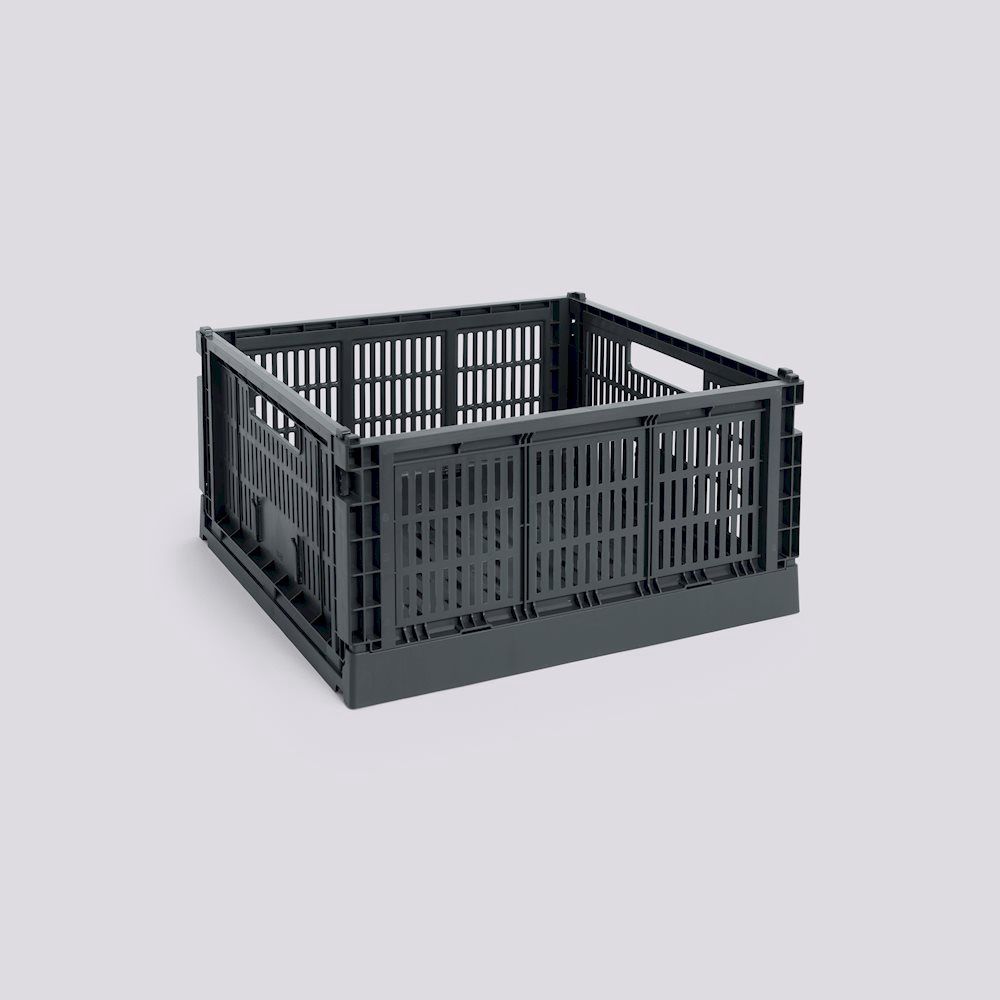 HAY Colour Crate Square opbergkrat large charcoal