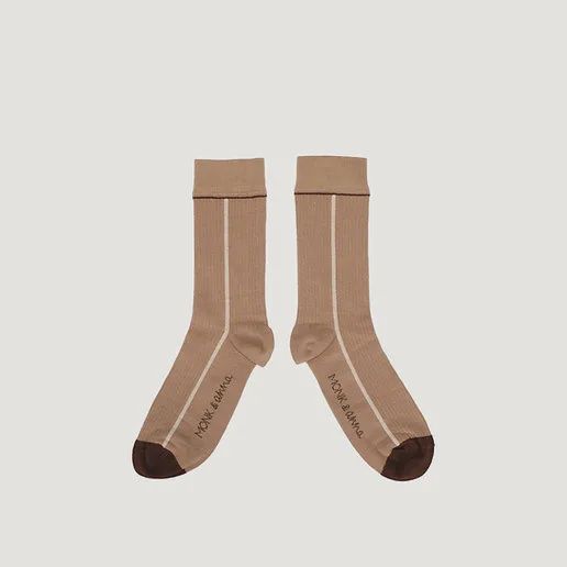MONK &amp; ANNA Sokken Graphic Lines clay