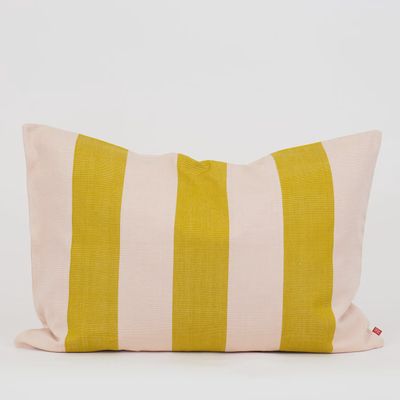 A WORLD OF CRAFT Fifi kussenhoes mustard/ light pink 50x70cm