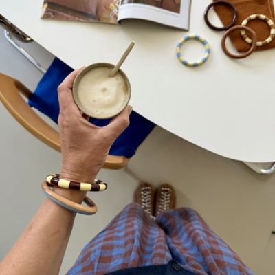 BYBJOR Stripe Bangle armband cobalt &amp; clay