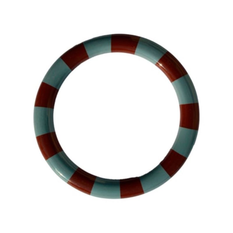 BYBJOR Stripe Bangle armband dark caramel &amp; dusty blue