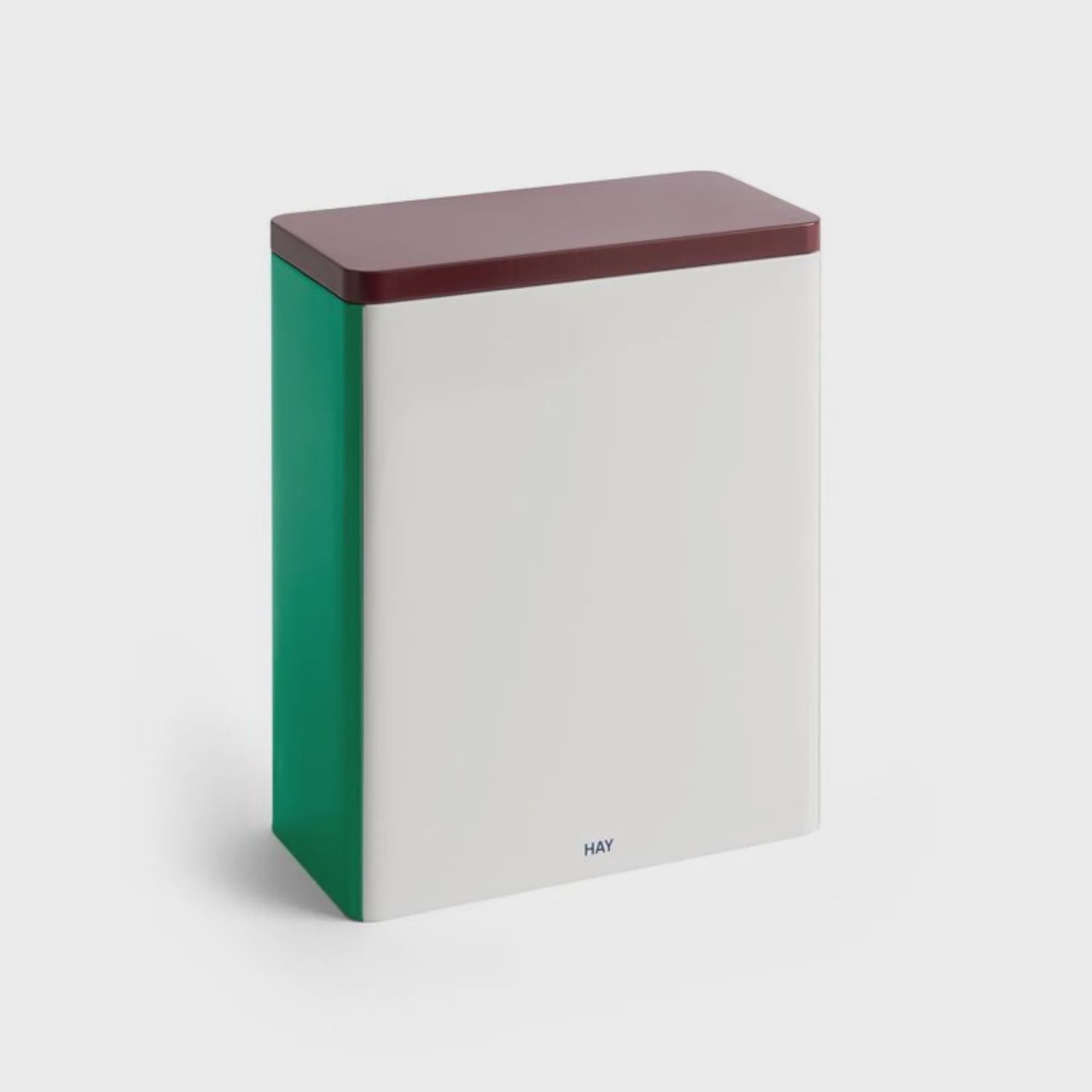 HAY Tin Container X-Large off-white, burgundy &amp; green