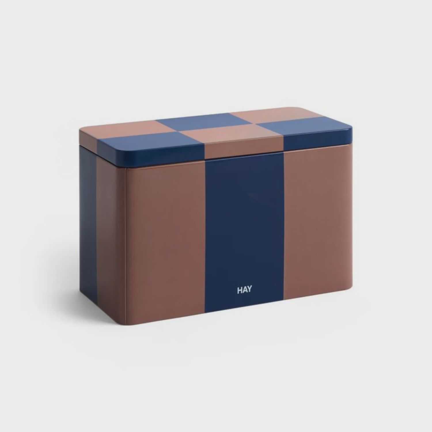 HAY Tin Container medium brown &amp; midnight blue