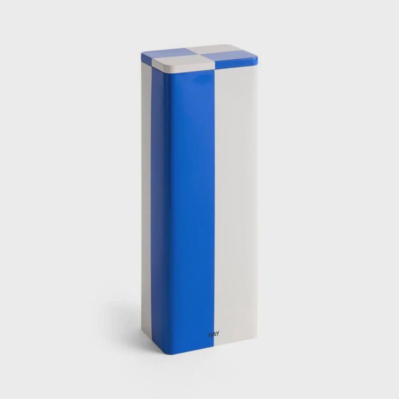 HAY Tin Container slim blue and off-white